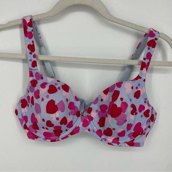 NWT Vintage y2K Victoria’s Secret heart bra blue red pink Sz 36B - Picture 1 of 7
